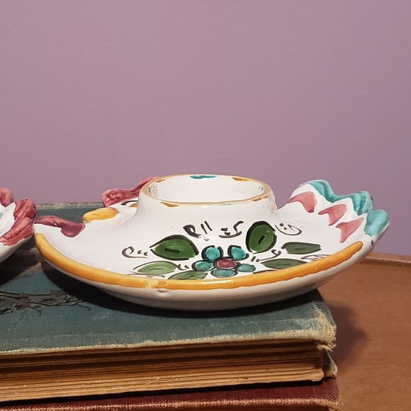 Chicken Egg Cup Saucers Vintage Giraffa Cali 1992 - Picture 6 of 10